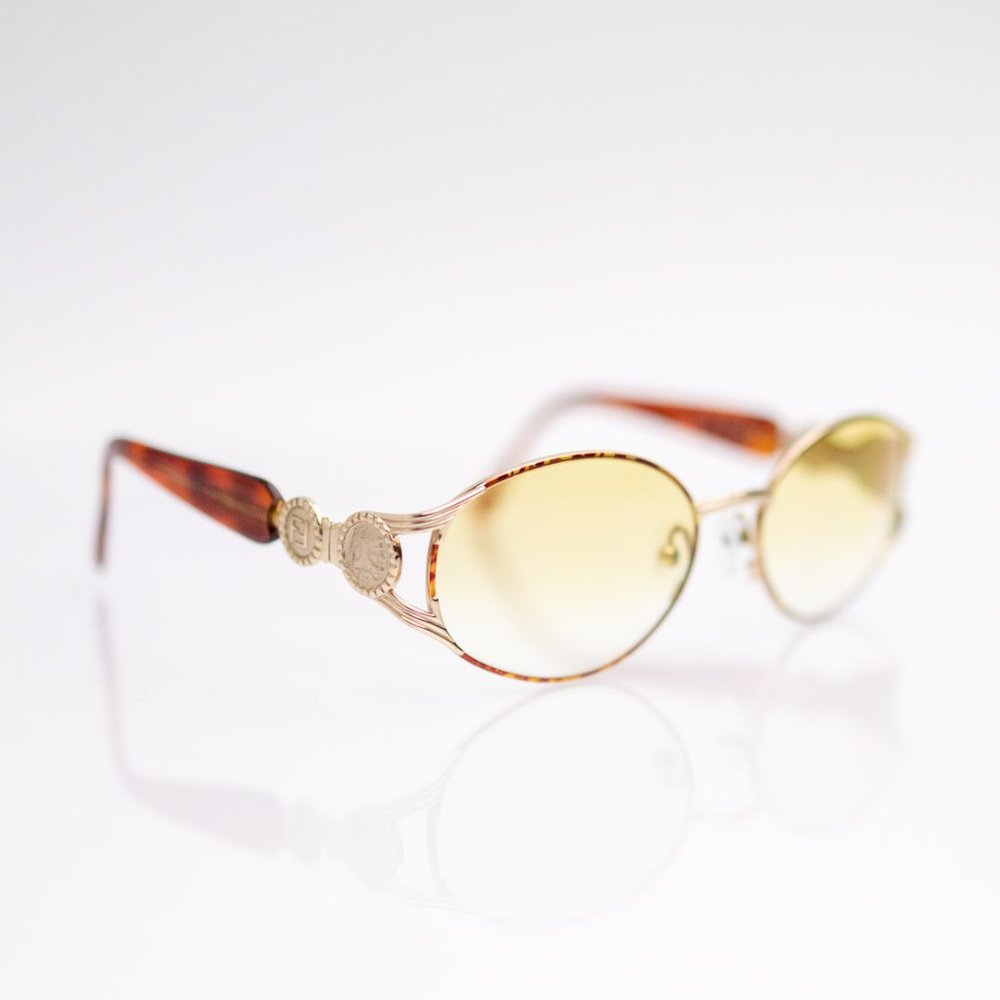 Vintage Fendi FS 119 Gold with Yellow Gradient Lenses